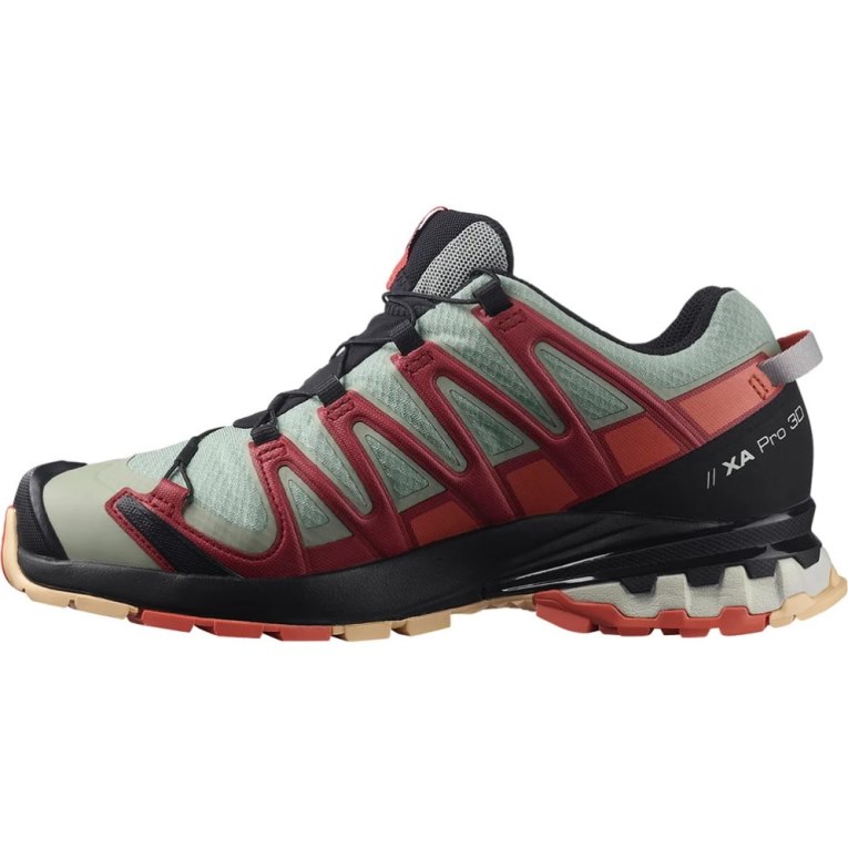 Olive / Red Salomon Xa Pro 3d V8 GTX Women's Trail Running Shoes | IE QJ3184